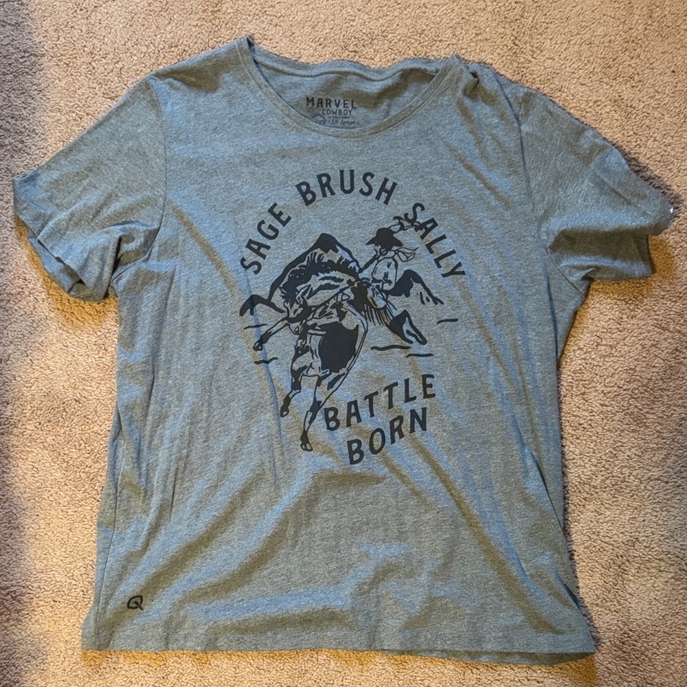 Sage Brush Sally 'Battle Born' Graphic Tee - Heather Green